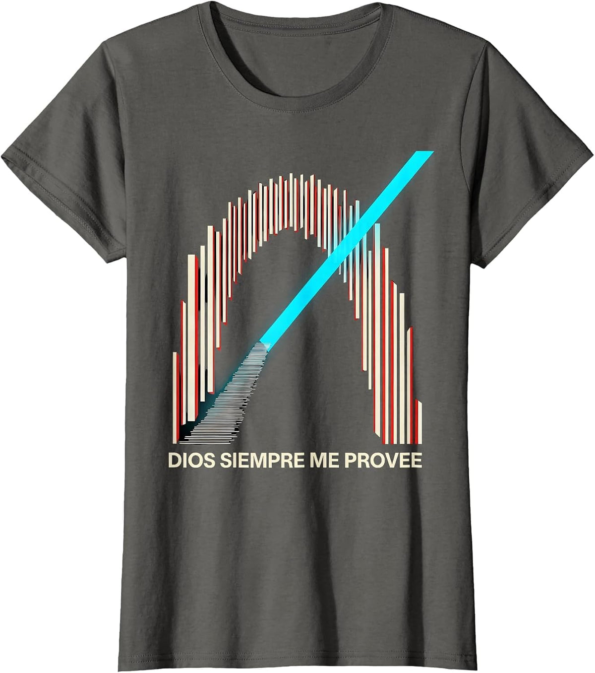 Women's Dios Siempre Me Provee New Wave Spanish Christian Faith T-Shirt - Asphalt Grey