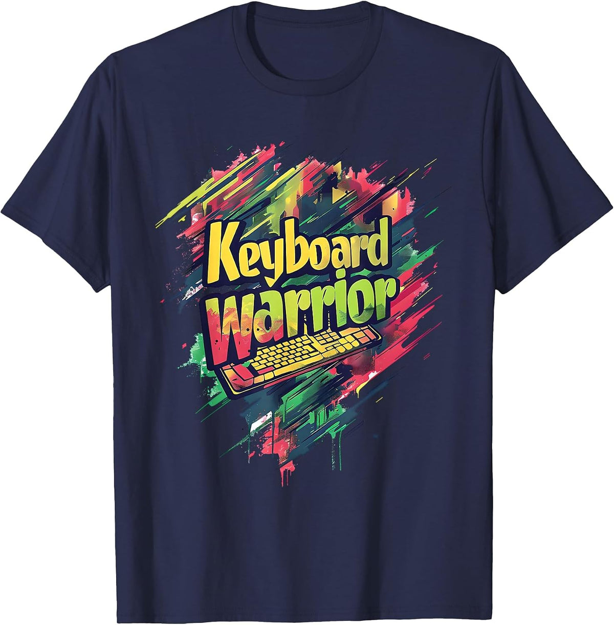 Keyboard Warrior Computer Technician Support T-Shirt - Navy Blue