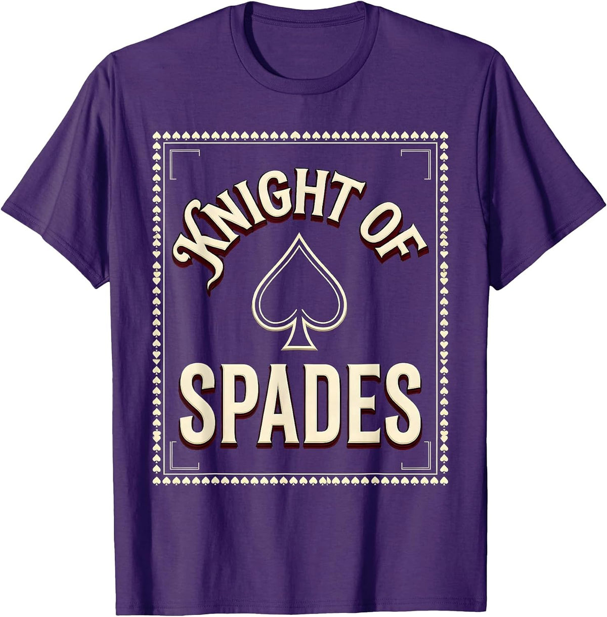 Men's Knight Of Spades Sign Painter Showcard Poker Player T-Shirt - Purple