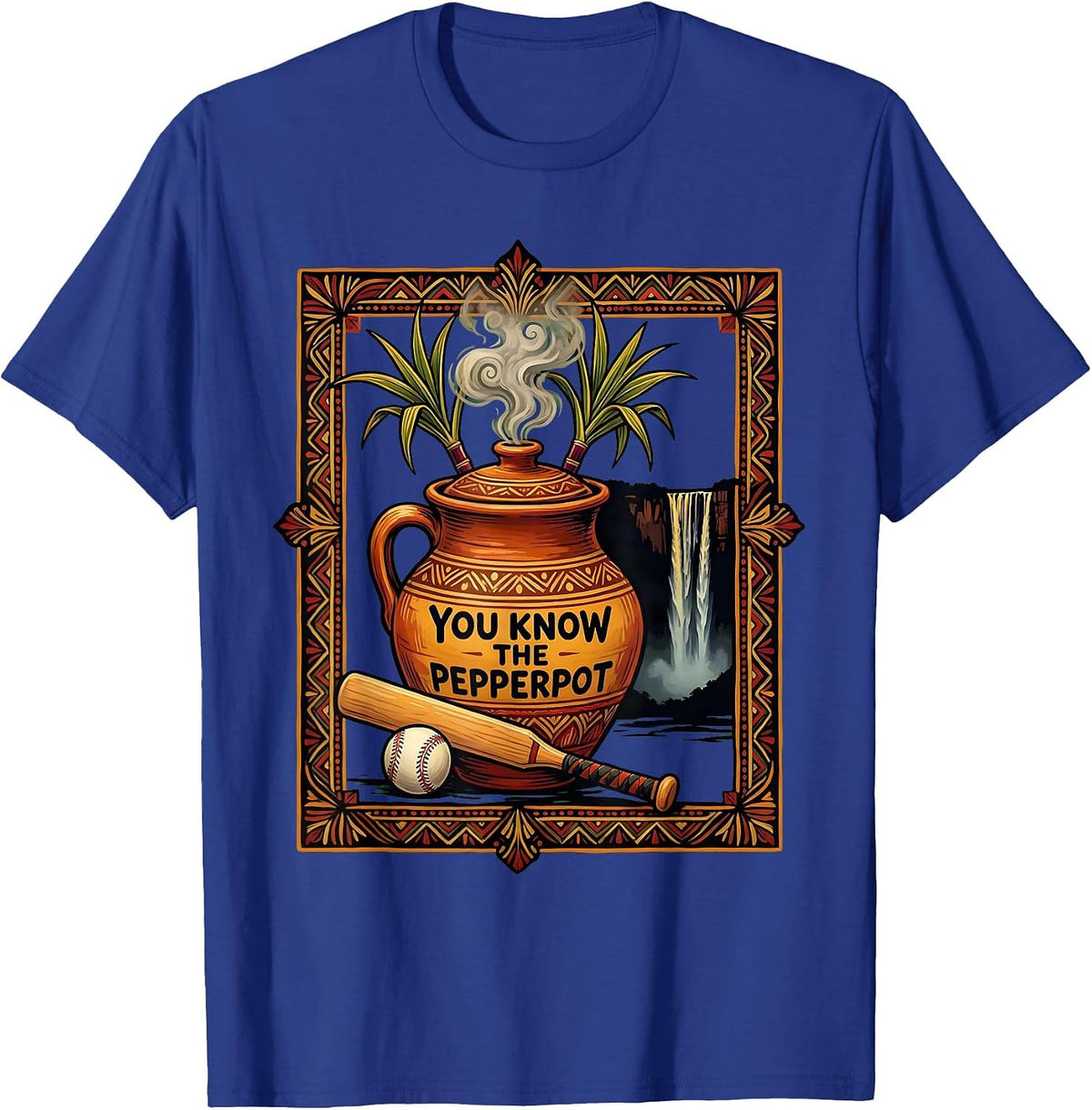 You Know The Pepperpot Folk Art Guyanese National Pride T-Shirt - Royal Blue