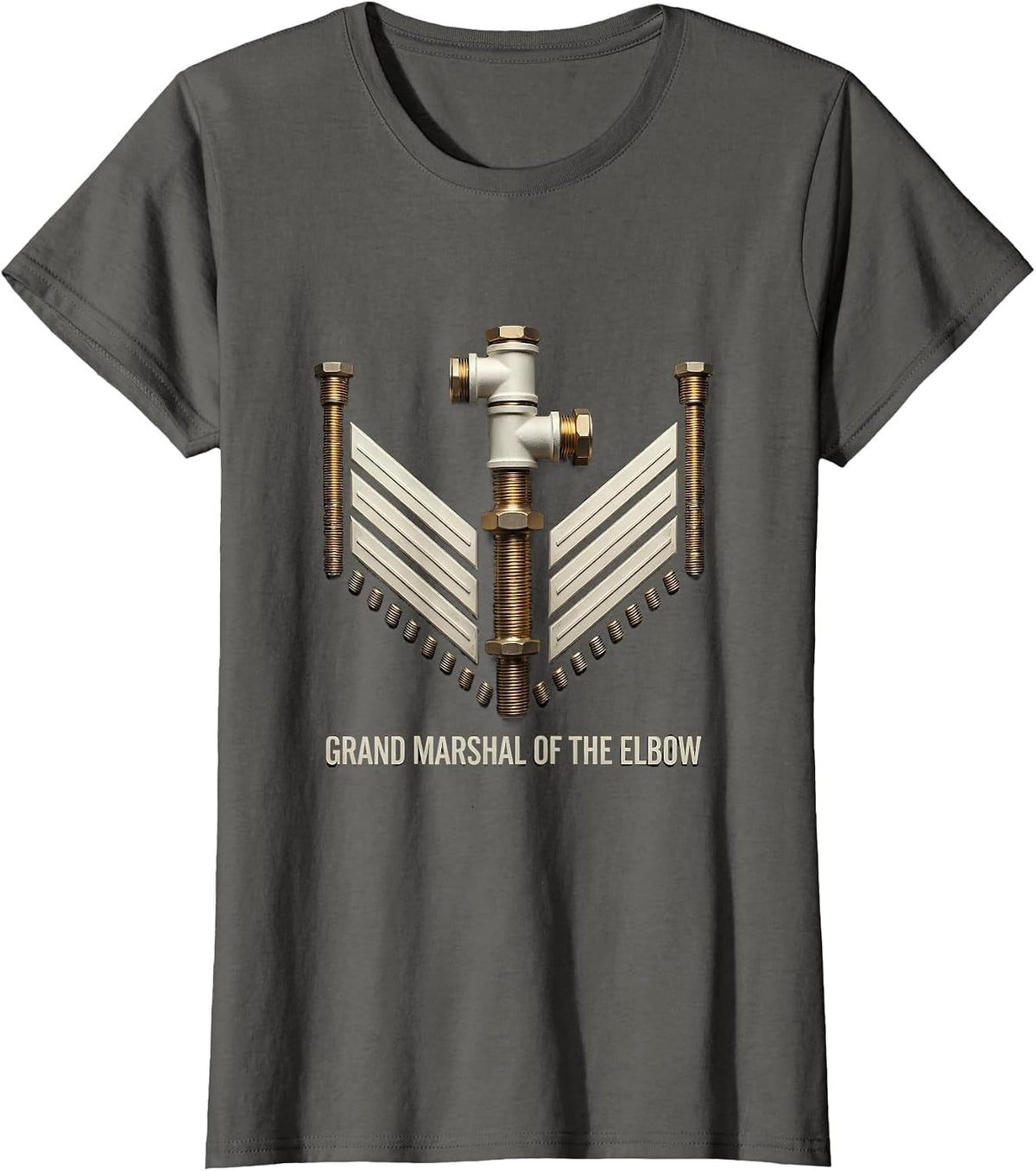 Women's Grand Marshal of the Elbow Funny Plumber Pipefitter Trade T-Shirt - Asphalt Grey
