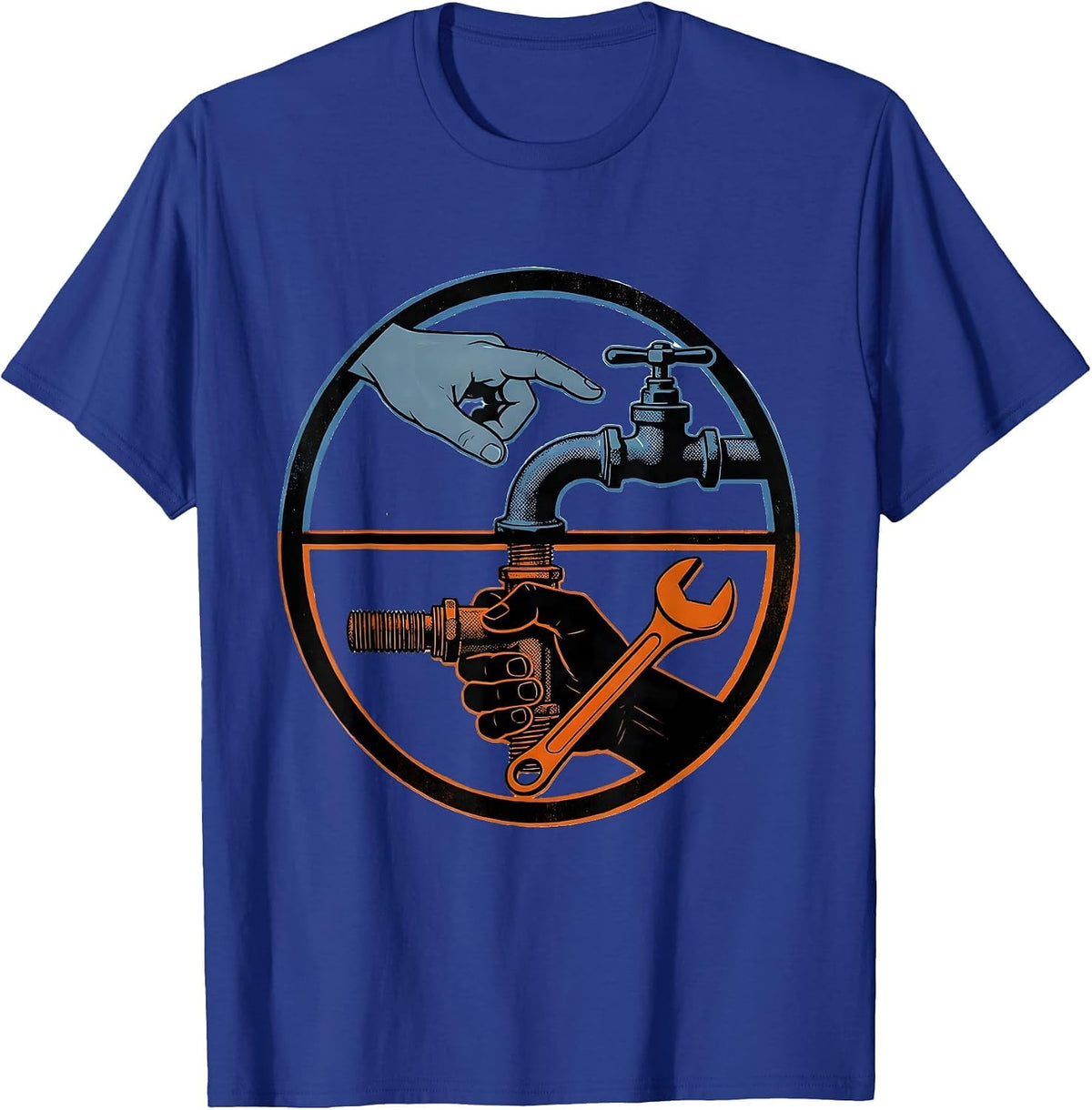 Men's Sealed Valve Plumber Trade Humor Dad Joke T-Shirt - Royal Blue
