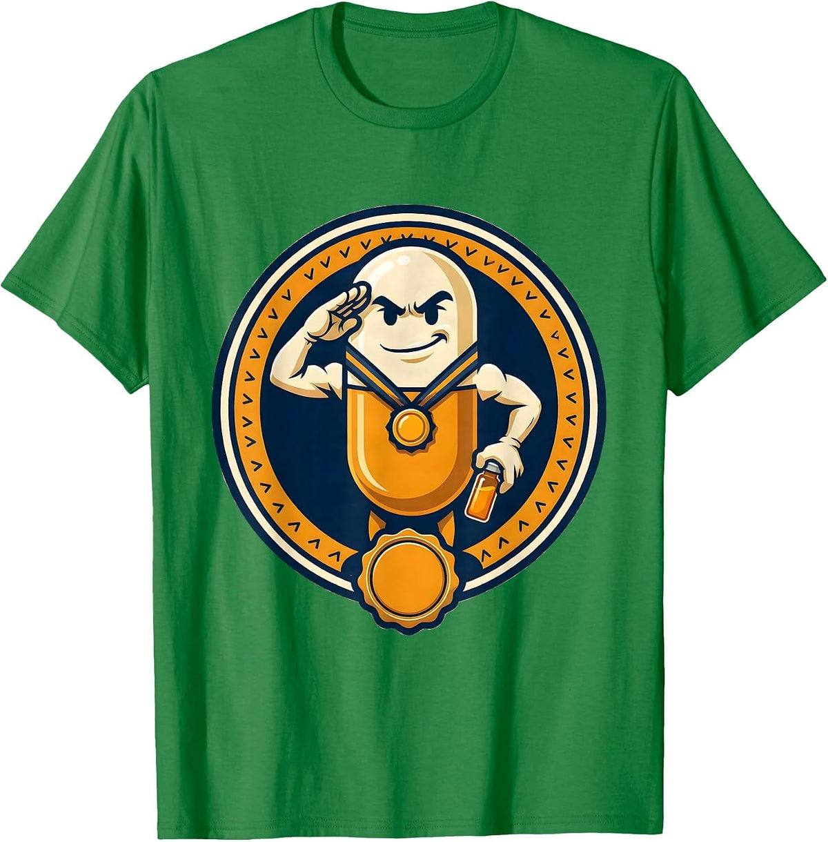 Capsule Mascot Pharmacy Tech Humor Pharmacist Gift T-Shirt, Men, Kelly Green, Medium - As Pictured