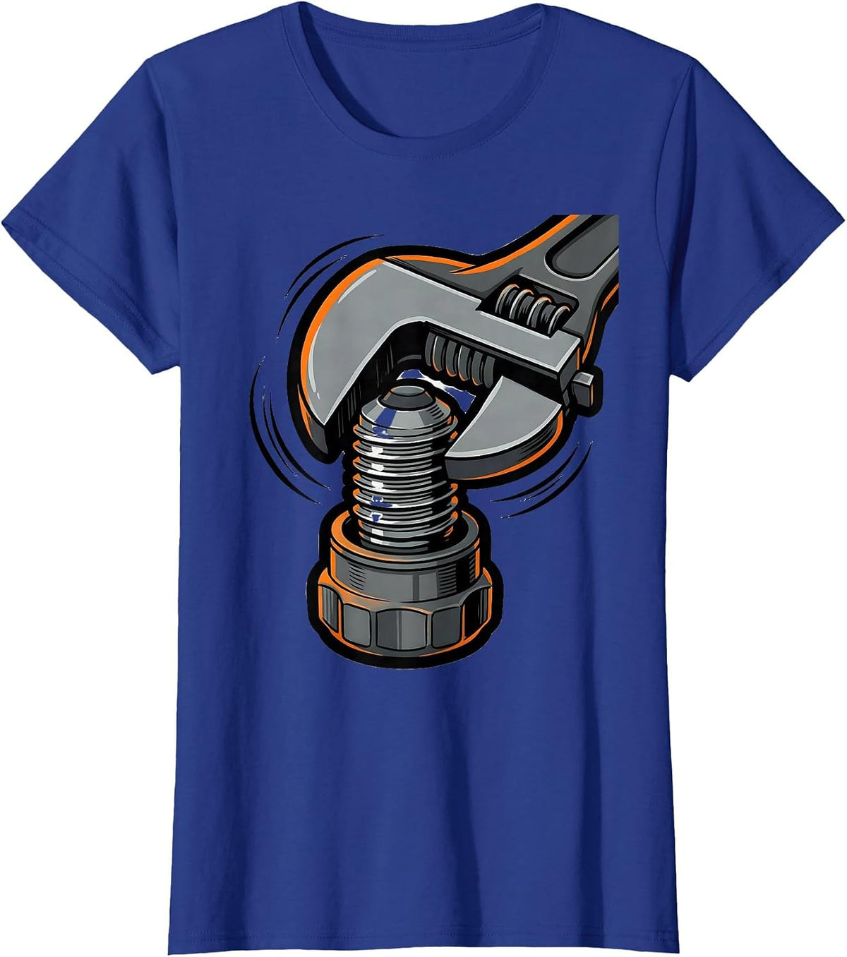 Women's Oversized Pipe Wrench Funny Plumber Gift T-Shirt - Royal Blue