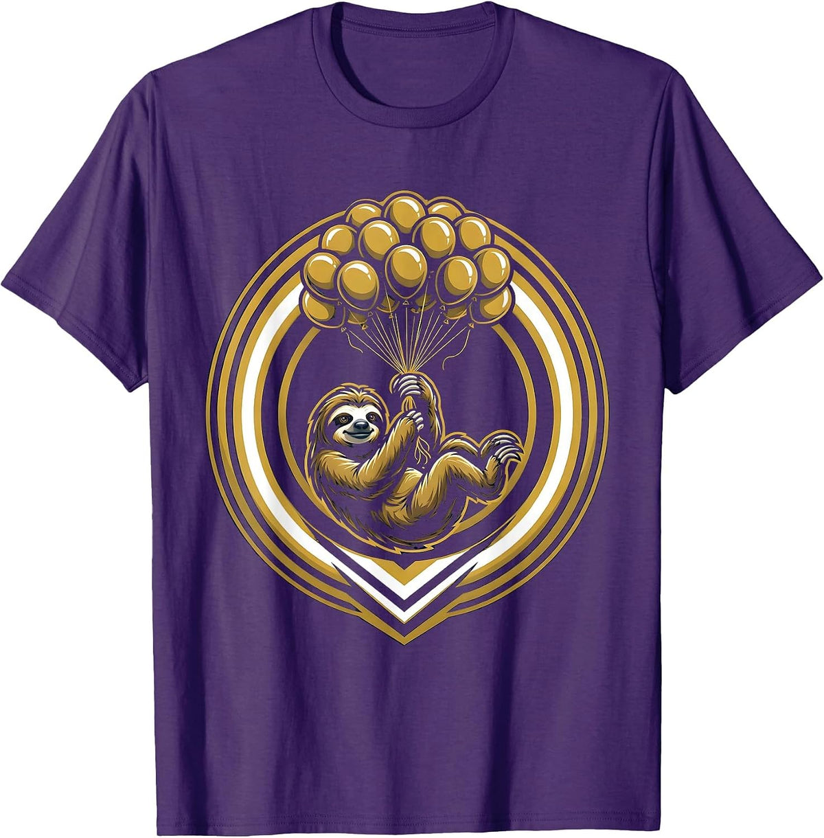 Sloth Birthday Balloon Sky Cute Funny Gift T-Shirt - Purple