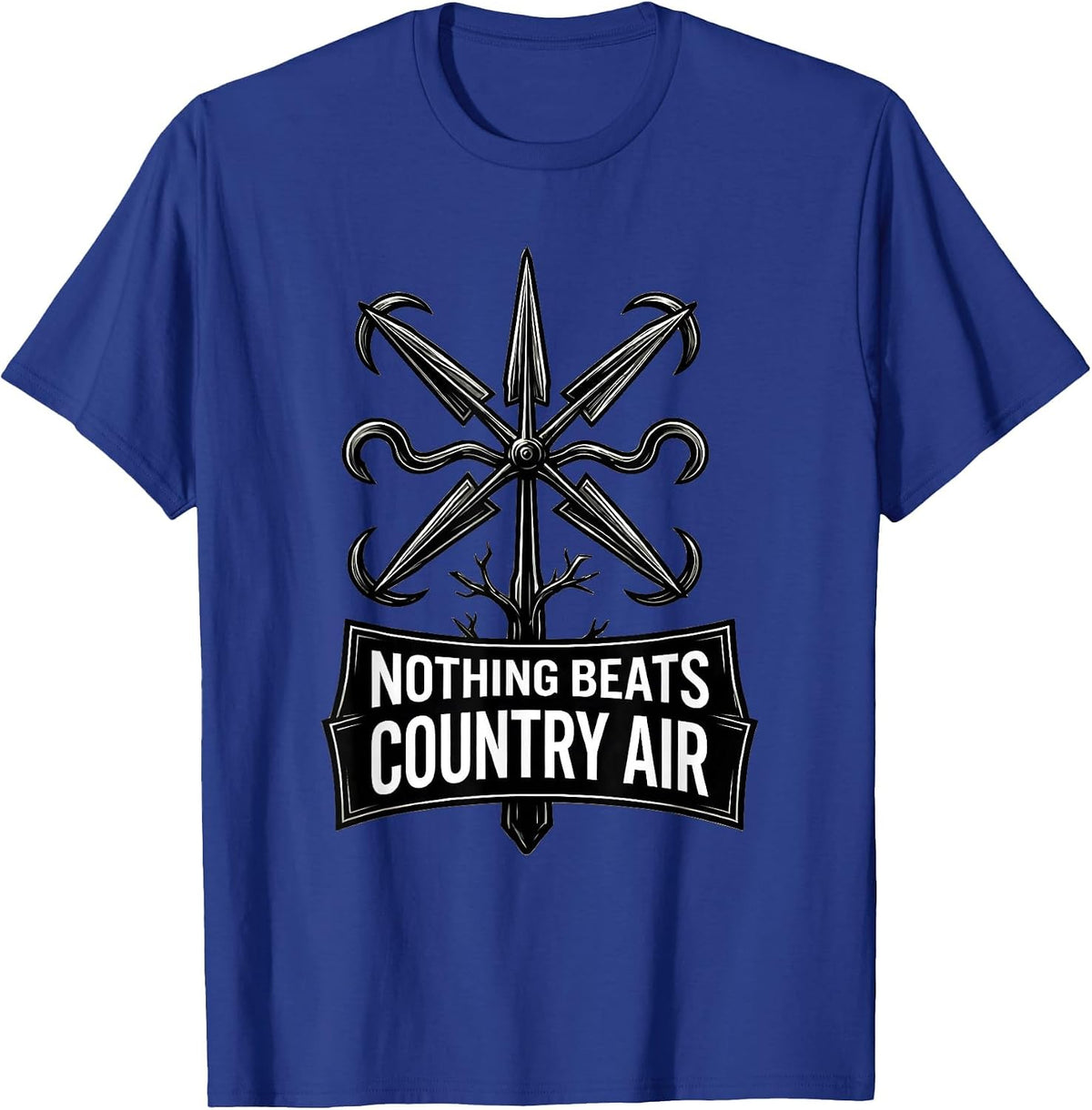 Men's Nothing Beats Country Air Rural Life Design T-Shirt - Royal Blue