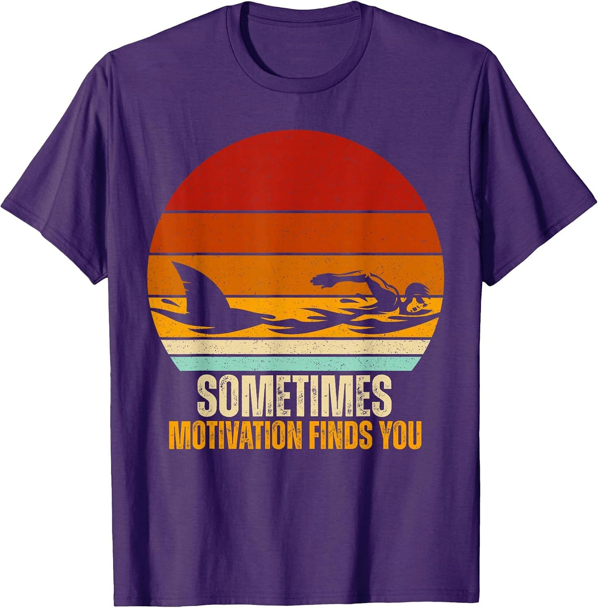 Funny Swimming Motivation Design for Swimmer Swim Practice T-Shirt - Purple