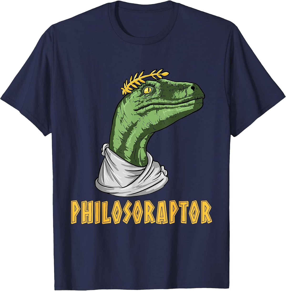 Philosoraptor Velociraptor Philosopher - Funny Philosophy T-Shirt - Navy Blue