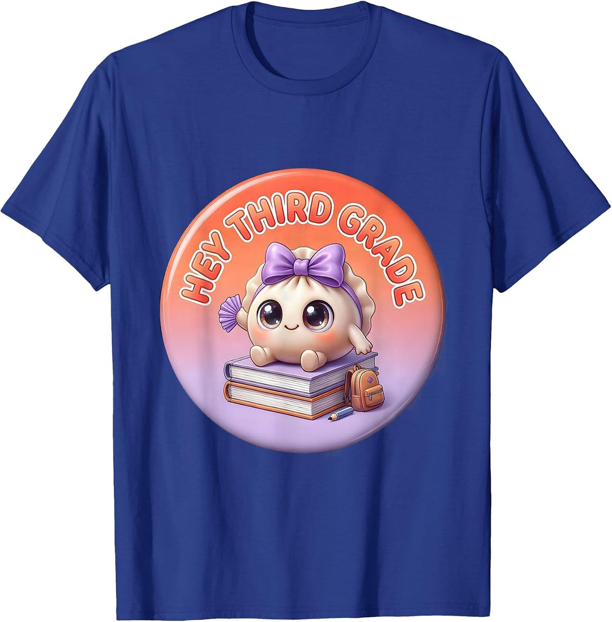 Hey Third Grade Cute Dumpling Back to School Girl Teacher T-Shirt - Royal Blue