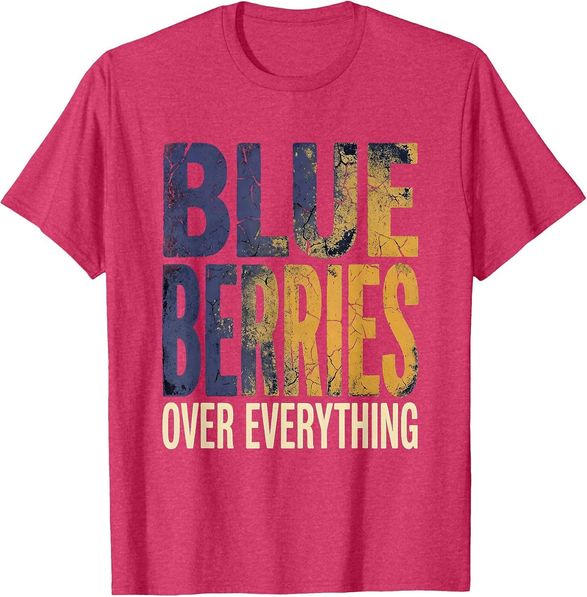 Red White and Blueberry Patriotic Design T-Shirt - Red Heather
