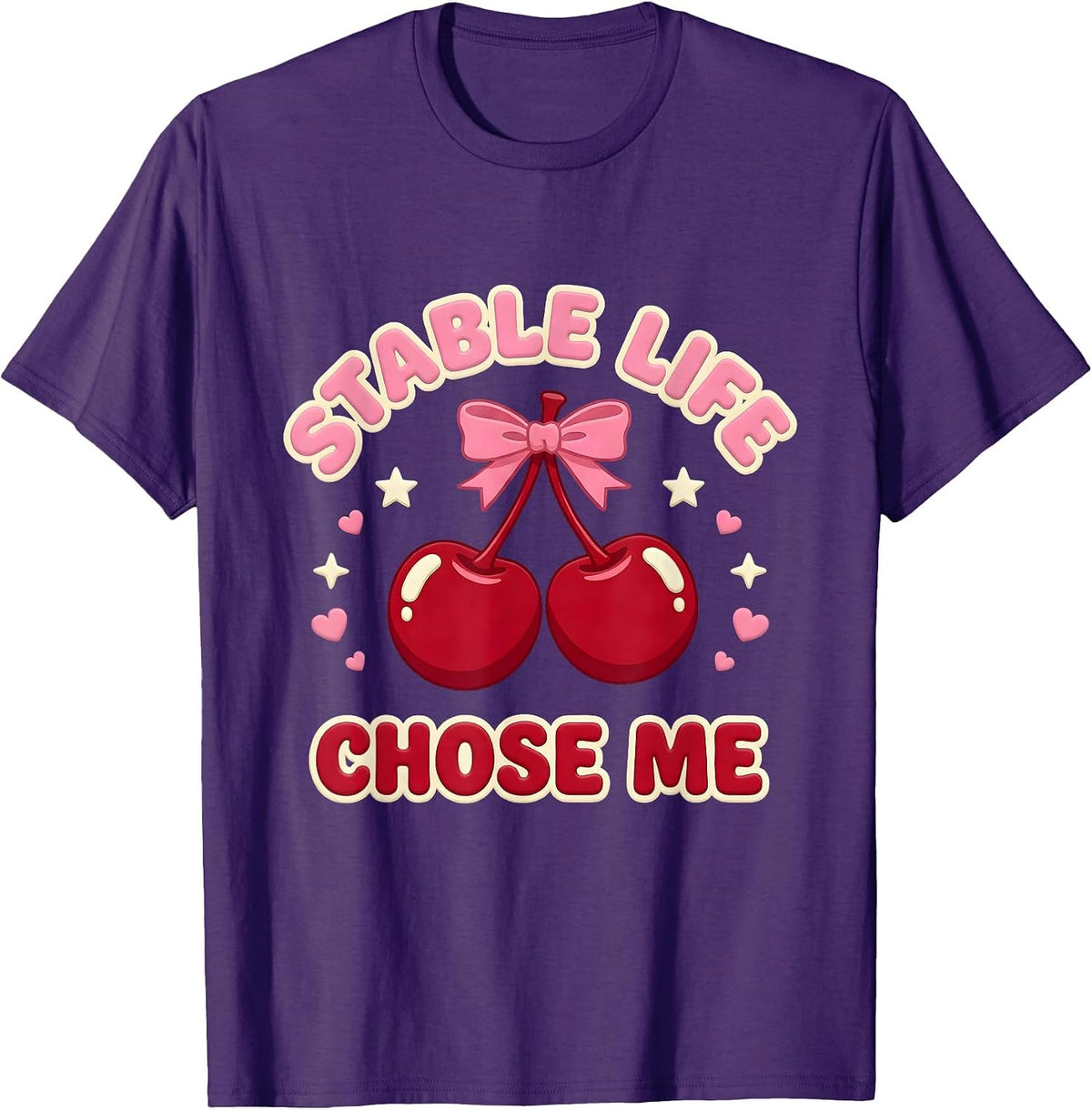 Stable Life Chose Me Horse Lover Design T-Shirt - Purple
