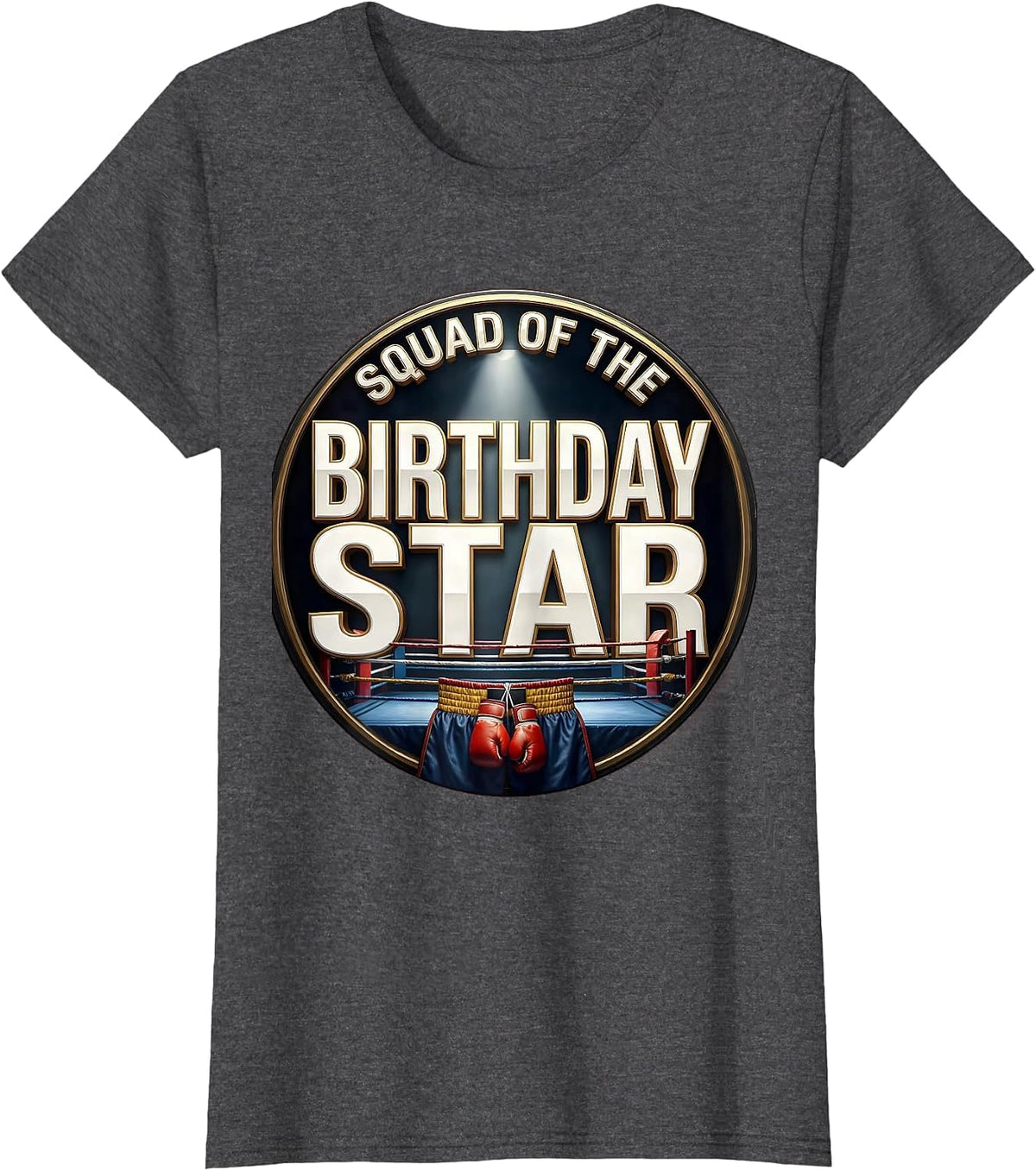 Women's Squad Of The Birthday Star Boxing Theme Party Family T-Shirt - Dark Heather Grey