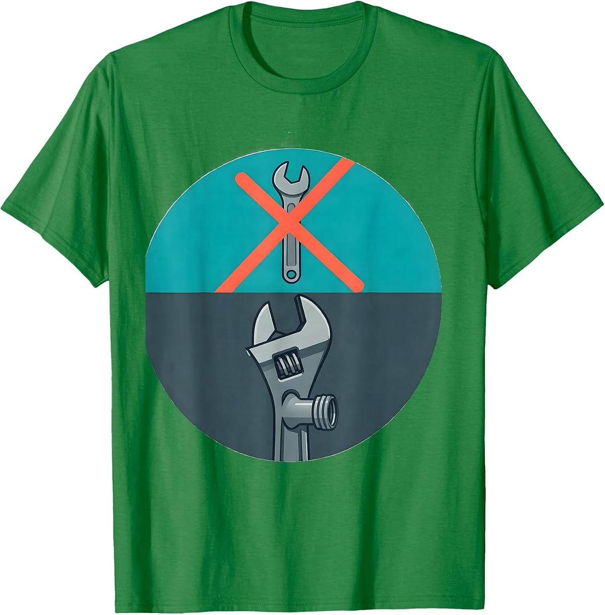 Men's Sealed Pipe Wrench Plumber Dad Trade Humor T-Shirt - Kelly Green