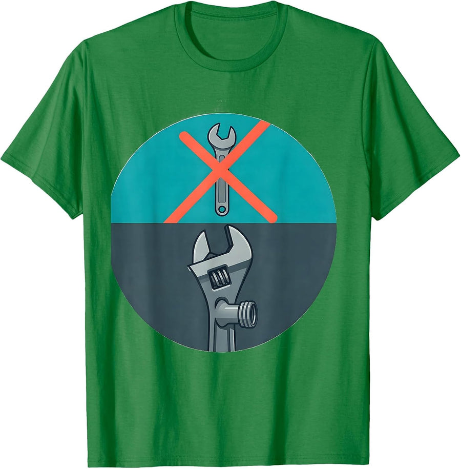 Men's Sealed Pipe Wrench Plumber Dad Trade Humor T-Shirt - Kelly Green