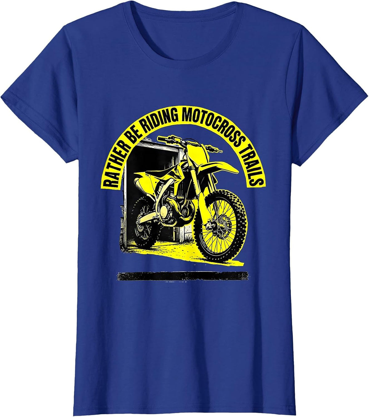 Women's Rather Be Riding Motocross Trails Funny Motocross Dirt Bike T-Shirt - Royal Blue