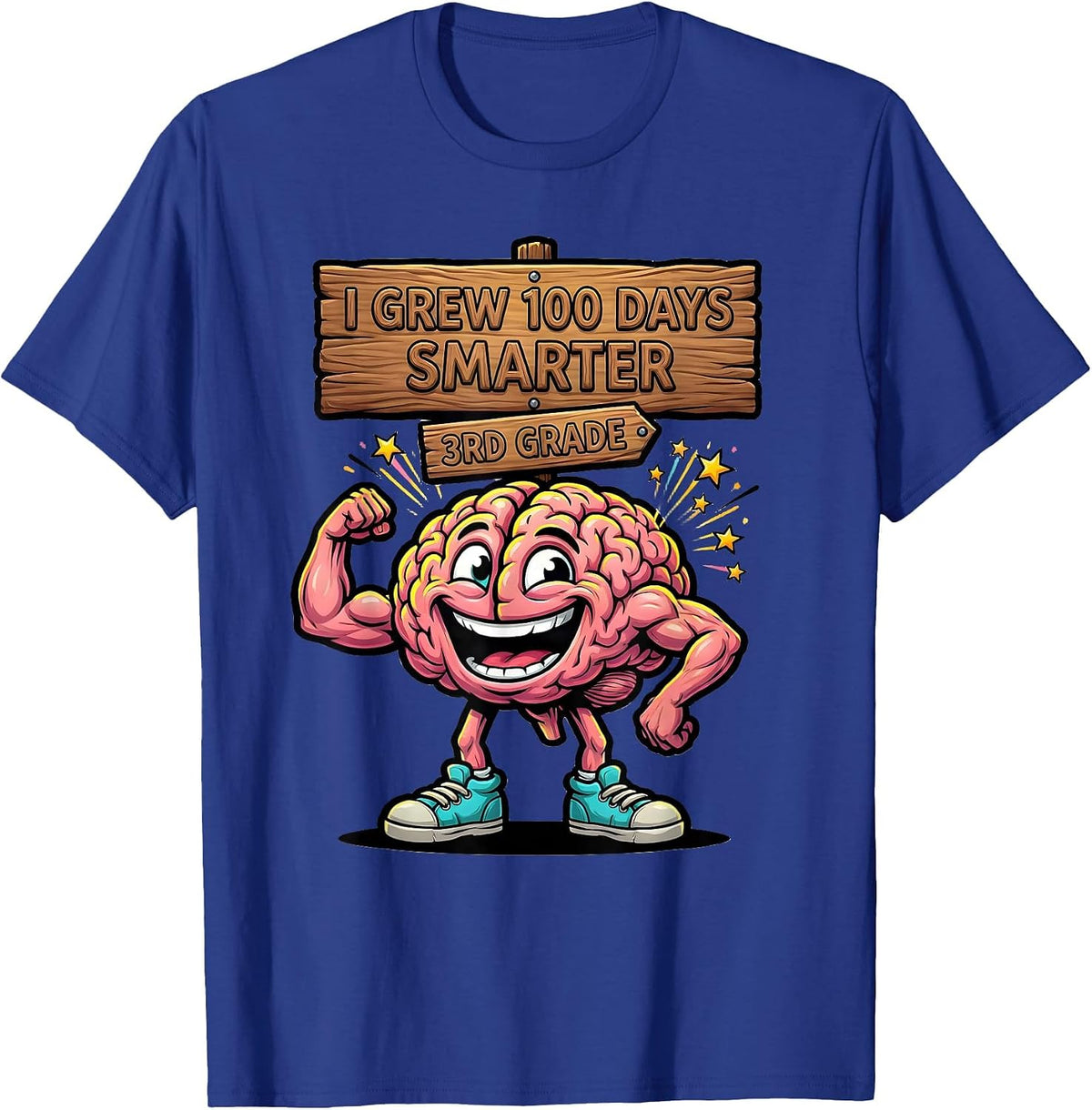 I Grew 100 Days Smarter 3rd Grade Funny Teacher Classroom T-Shirt - Royal Blue