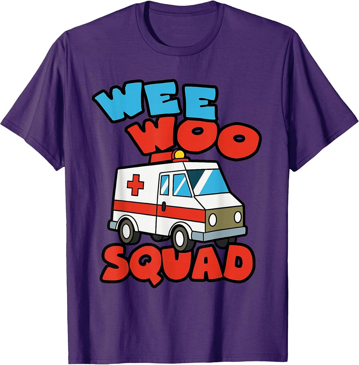 Wee Woo Squad Ambulance EMS Paramedic EMT T-Shirt, Men, Black, Small - As Pictured