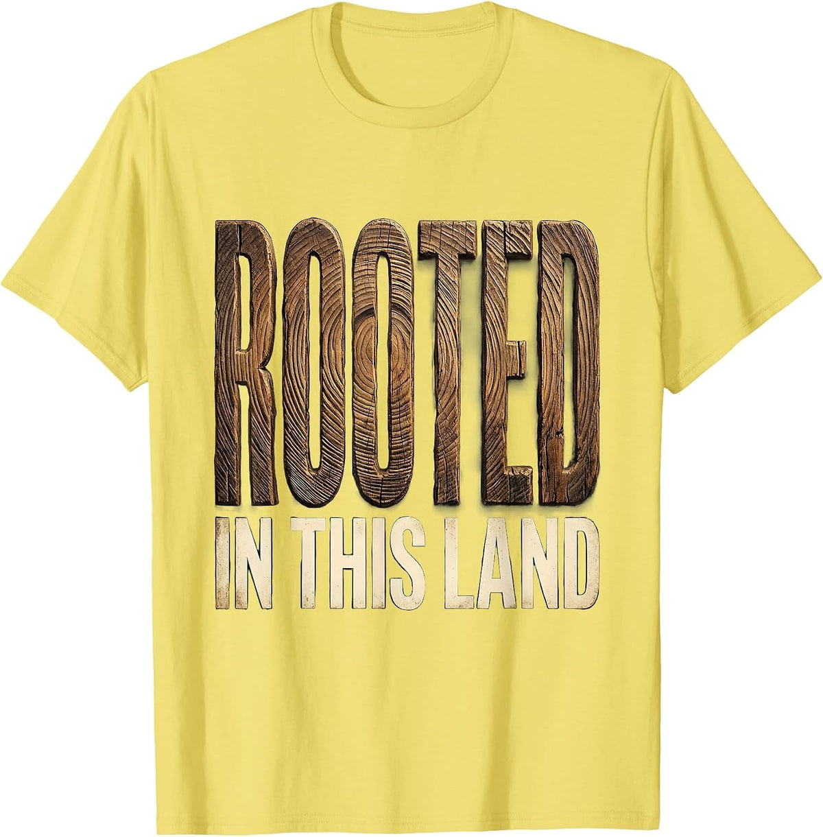 Men's Rooted in This Land American Pride Design T-Shirt - Lemon Yellow