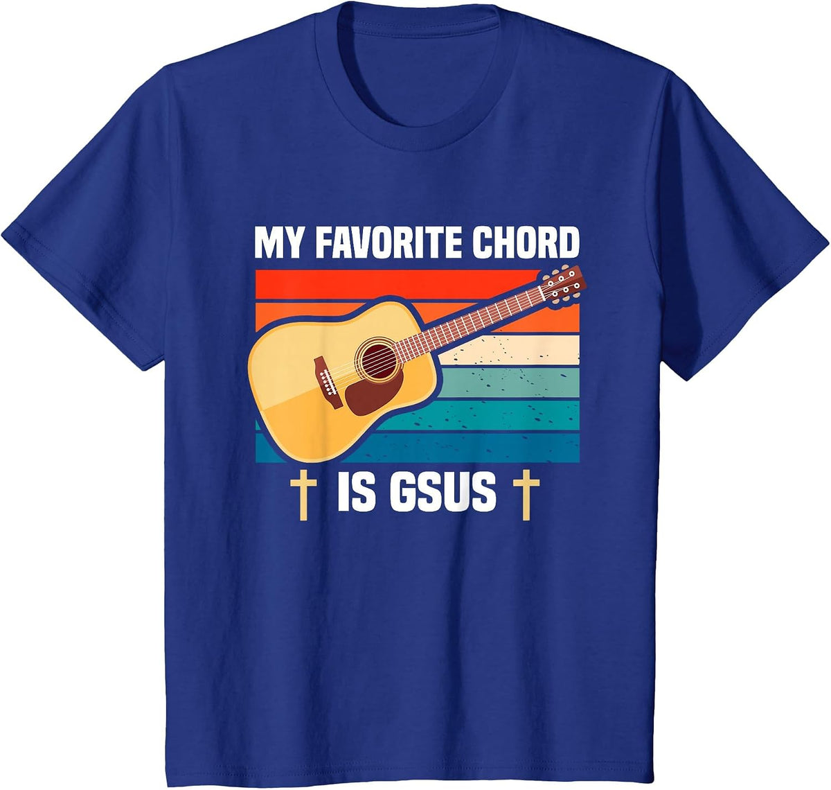 Guitar Player Playing in a Band Guitarist T-Shirt - Royal Blue