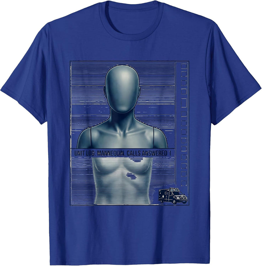 Unit Log Mannequin Calls Answered 1 Funny EMT Paramedic Gag T-Shirt - Royal Blue