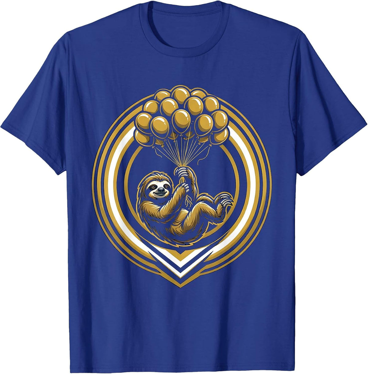 Sloth Birthday Balloon Sky Cute Funny Gift T-Shirt - Royal Blue