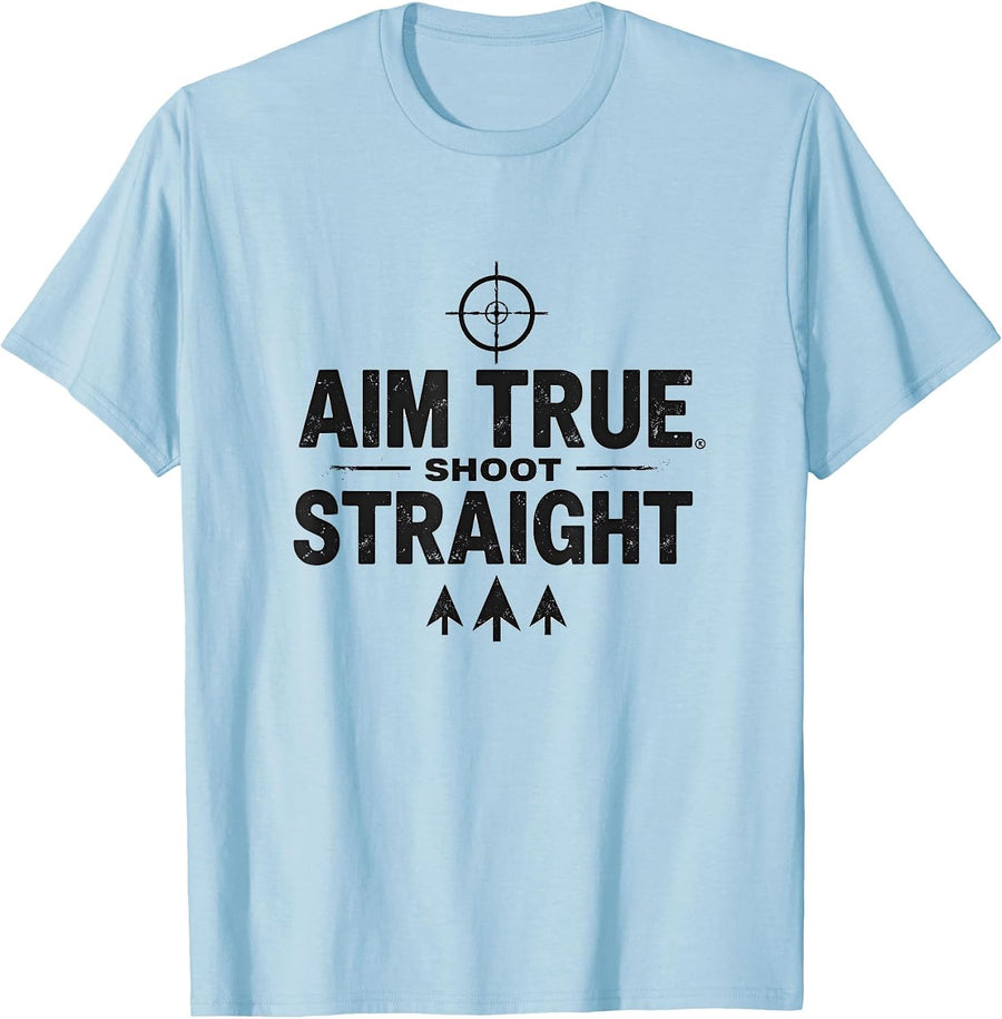 Aim True Shoot Straight Gun Enthusiast Design T-Shirt - Baby Blue
