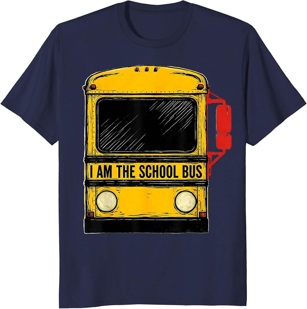 I Am The School Bus Funny Bus Driver Halloween Costume T-Shirt - Navy Blue