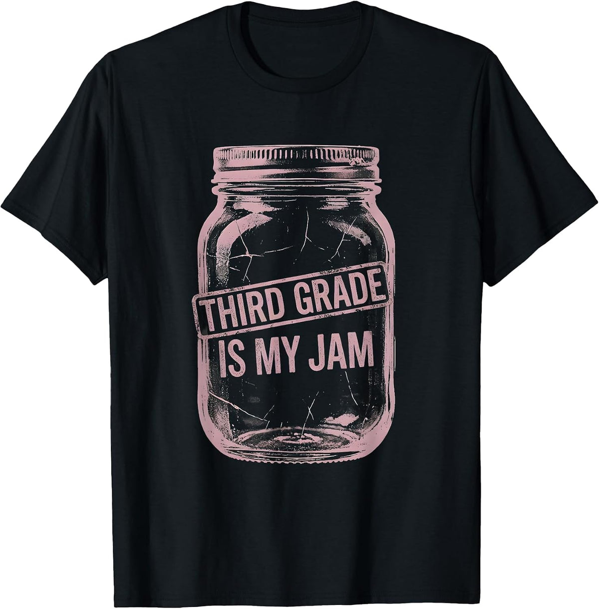 Men's Third Grade Is My Jam Teacher Design T-Shirt - Black