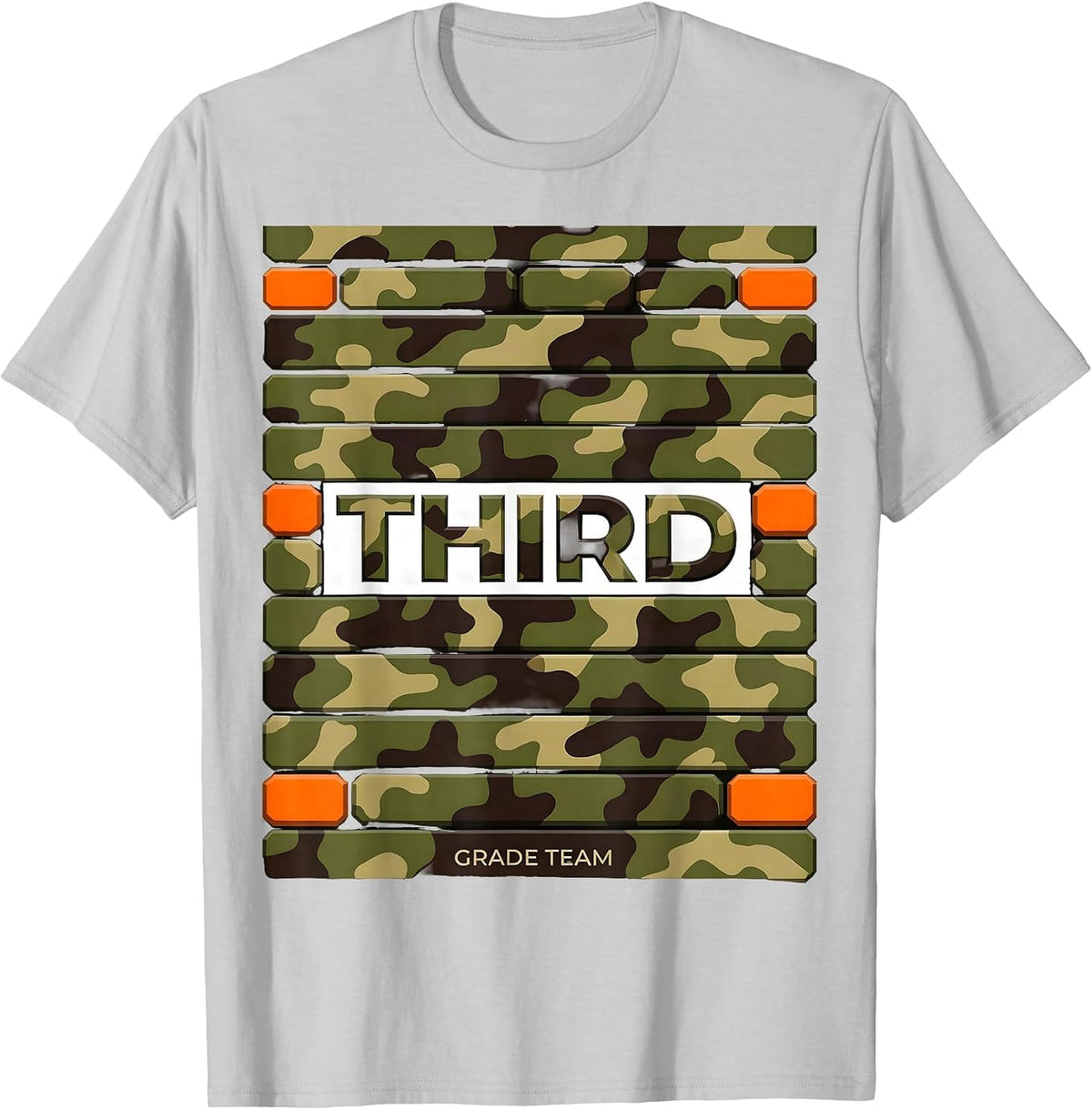 Men's Third Grade Team Camo Teacher Back To School Boys T-Shirt - Silver Grey