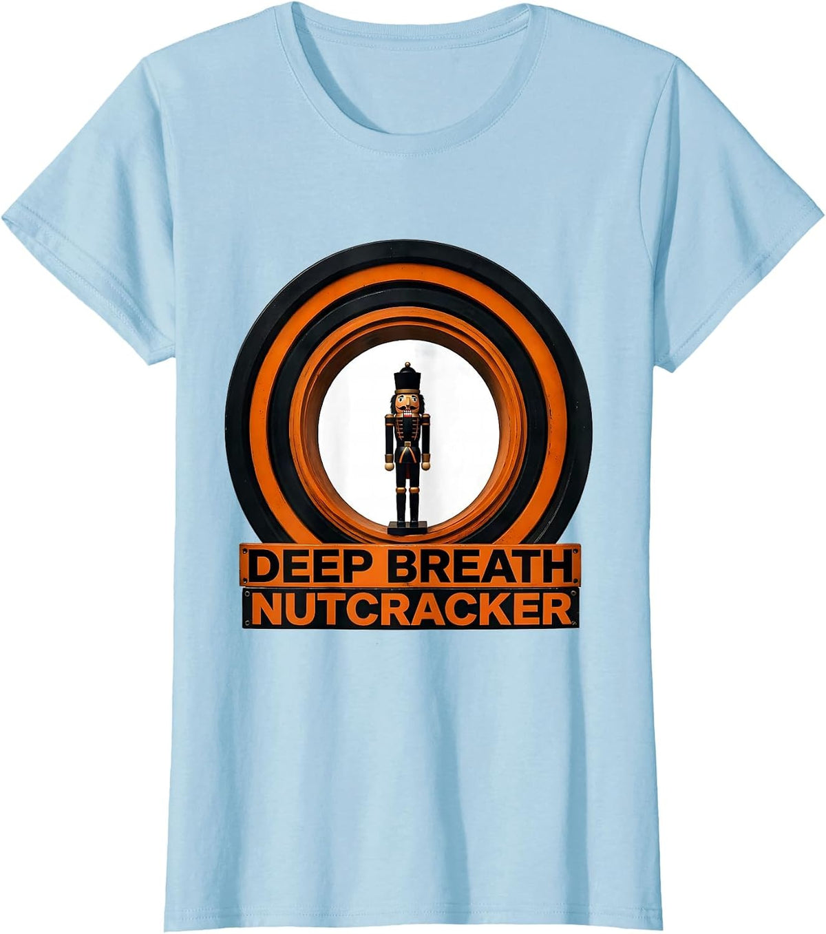 Deep Breath Nutcracker Brutalist Graphic Radiology Tech T-Shirt - Baby Blue