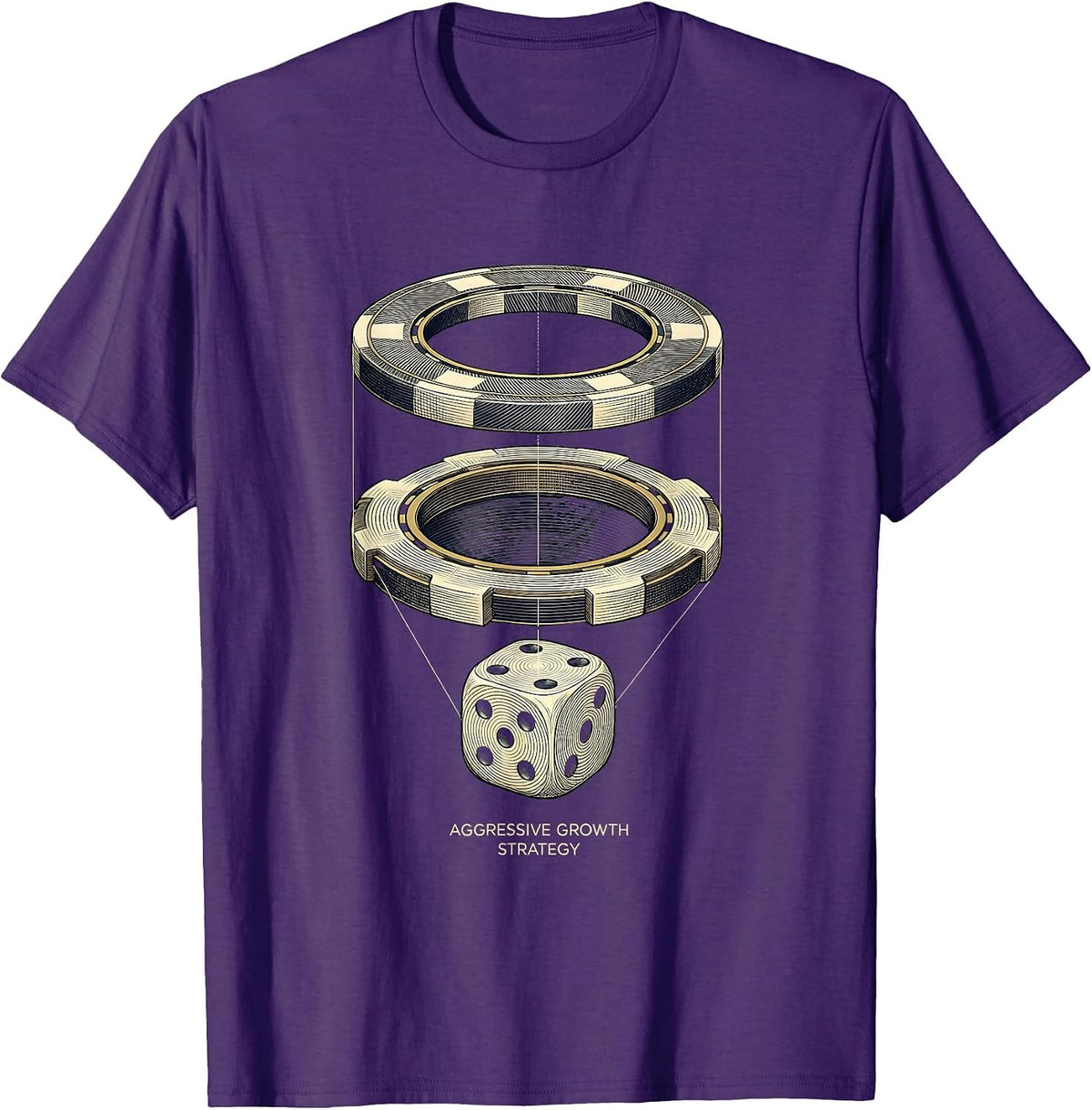 Aggressive Growth Strategy Punny Casino Gambling Humor T-Shirt - Purple