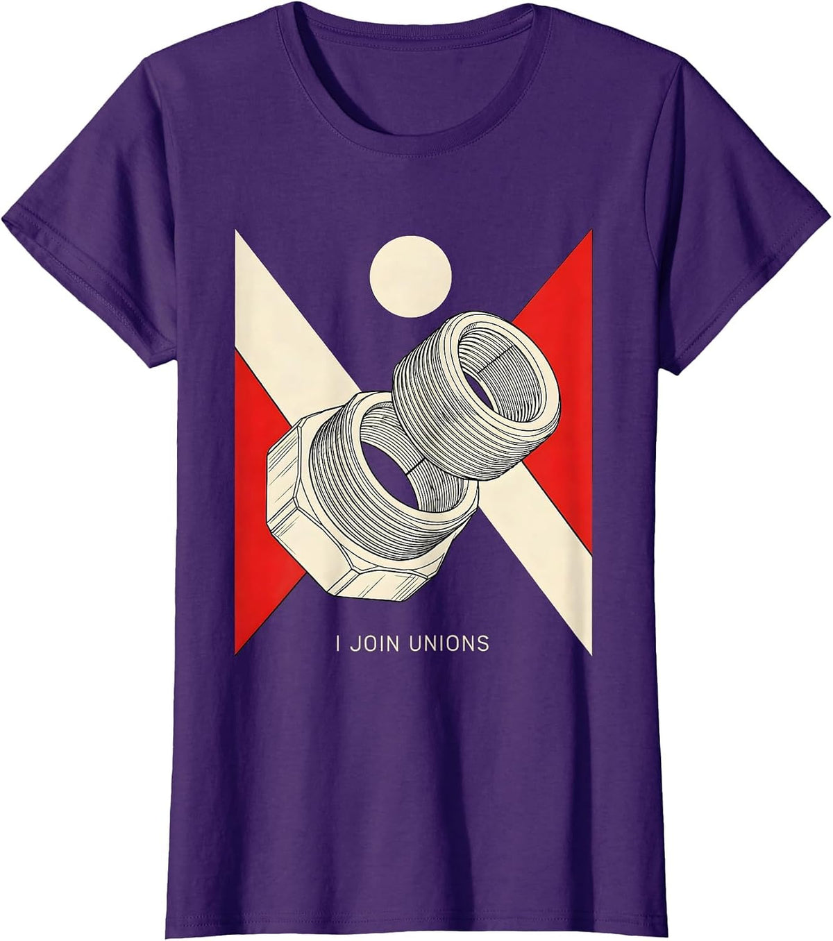 Women's I Join Unions Constructivist Poster Plumber Pipefitter Gift T-Shirt - Purple