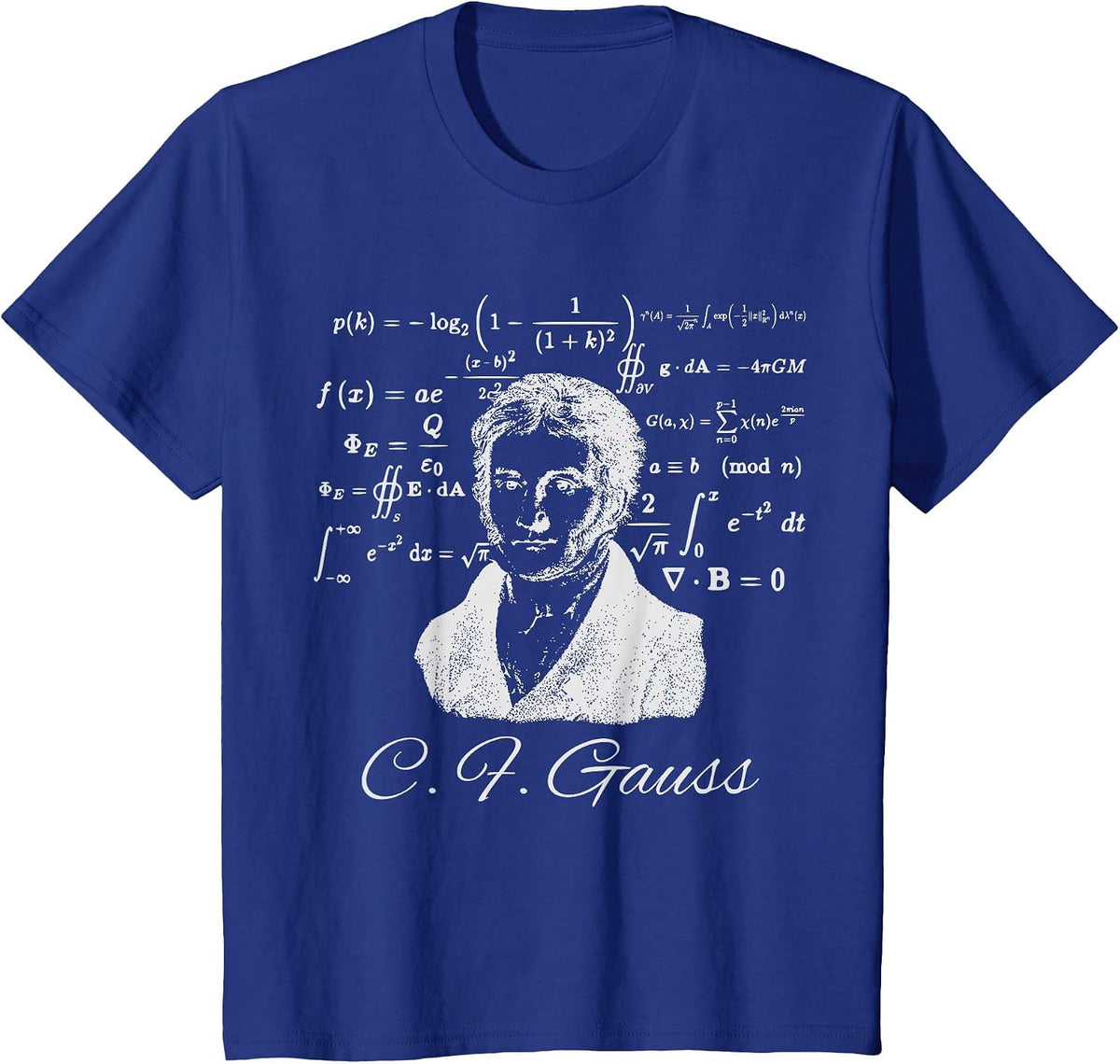 Gauss Math Equation Nerd T-Shirt T-Shirt - Royal Blue