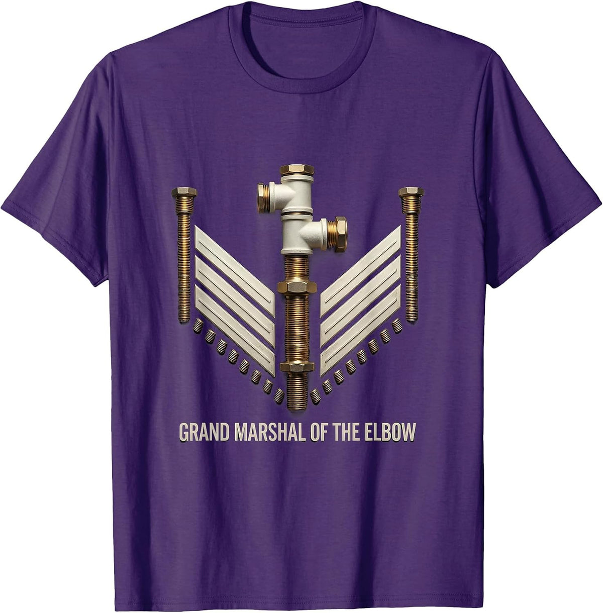 Men's Grand Marshal of the Elbow Funny Plumber Pipefitter Trade T-Shirt - Purple