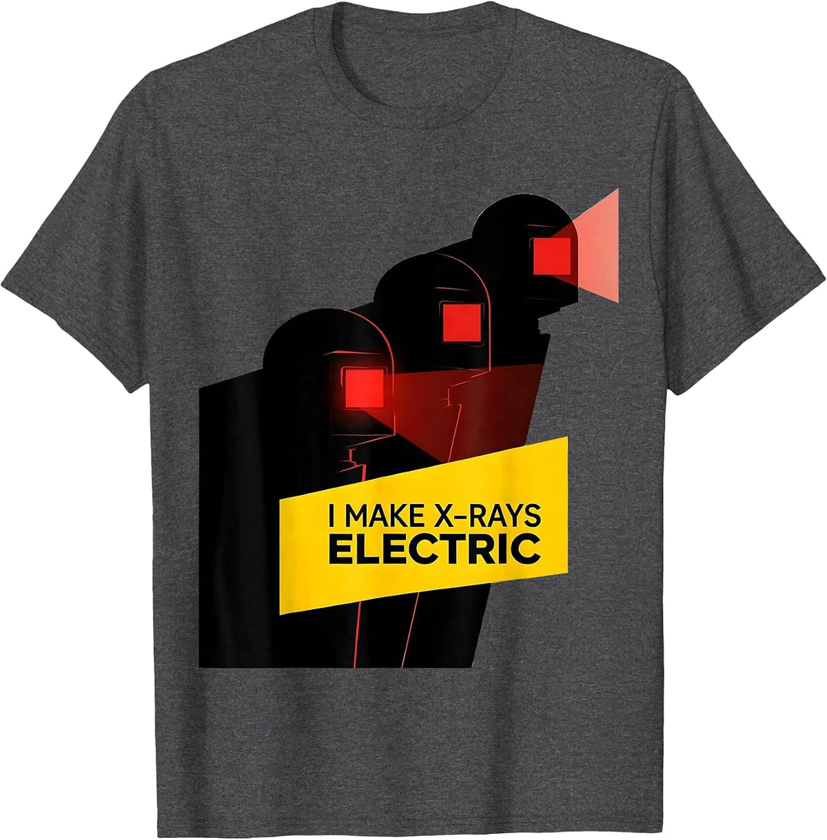 Men's I Make X-Rays Electric Bauhaus Modernist Radiology Tech T-Shirt - Dark Heather Grey