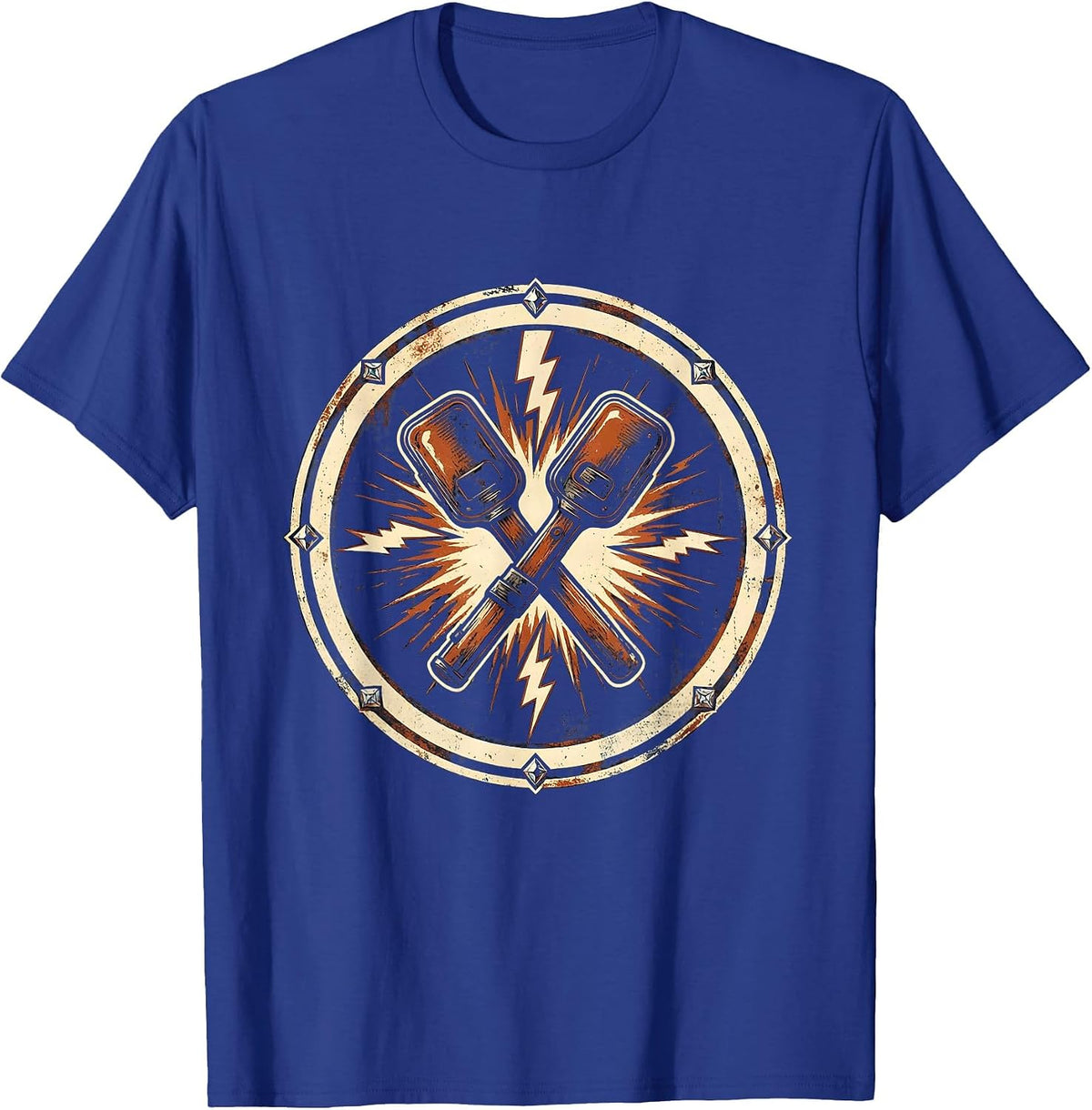 Men's EMT Defibrillator Paddles Electric Graphic T-Shirt - Royal Blue