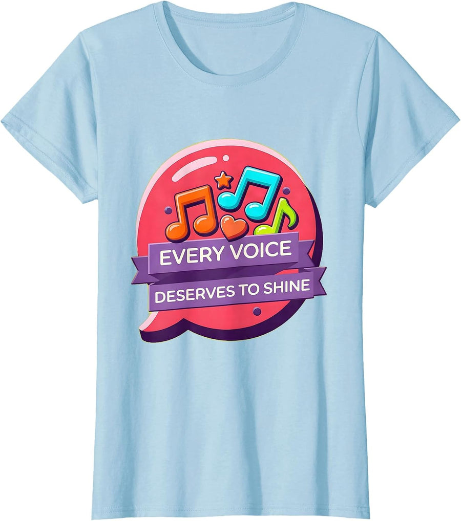 Women's Every Voice Deserves To Shine Speech Therapy T-Shirt - Baby Blue