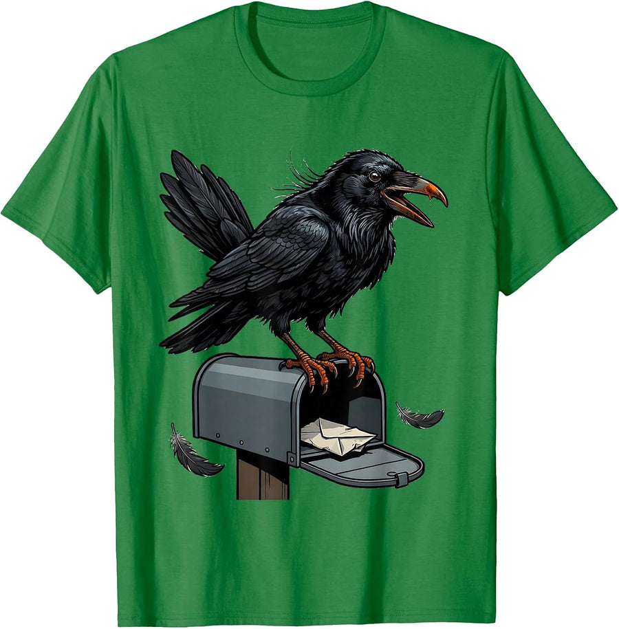 Men's Cartoon Crow F-Caw-F Humor Dark Humor T-Shirt - Kelly Green