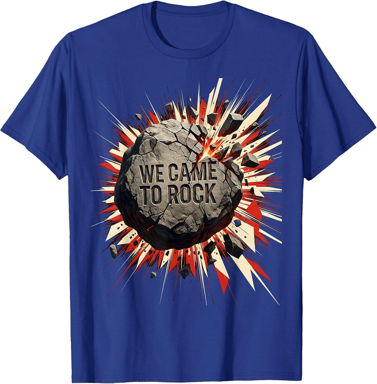 Men's We Came To Rock Bold Music Graphic Design T-Shirt - Royal Blue
