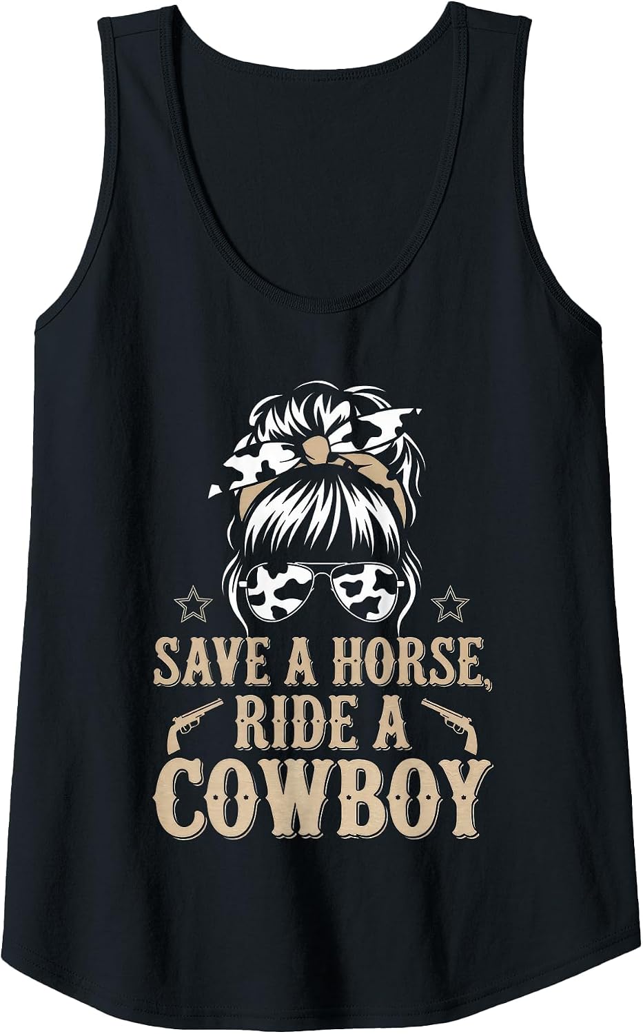 Save A Horse Ride A Cowboy Tshirt Country Outfits Horseback Tank Top - Black