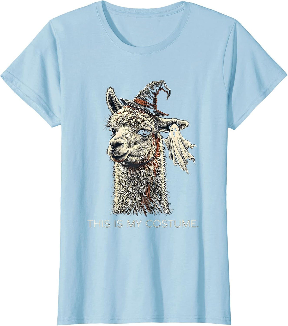 Women's This Is My Costume Funny Llama Halloween Novelty T-Shirt - Baby Blue