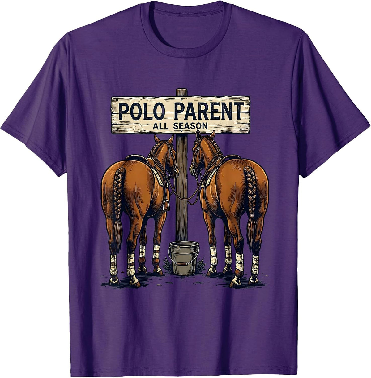 Polo Parent All Season Equestrian Sport Fan Horseback Riding T-Shirt - Purple