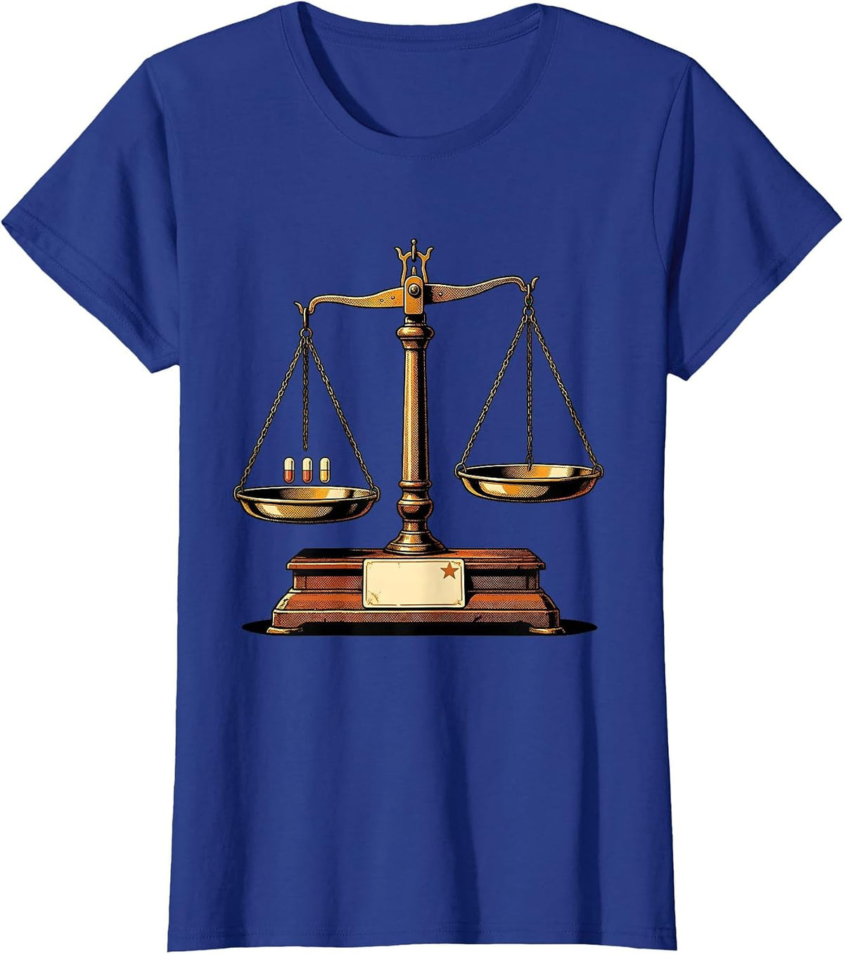 Women's Pharmacy Balance Scale Vintage Cute Pharmacy Tech T-Shirt - Royal Blue
