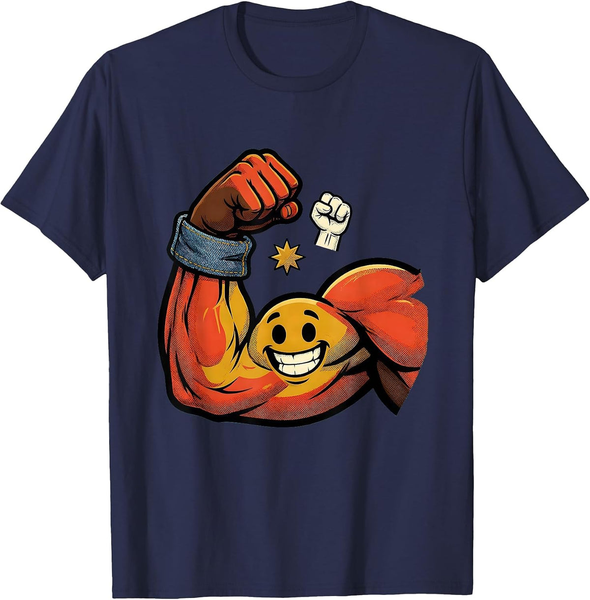 Men's Rosie the Riveter Strong Arm Graphic Tee T-Shirt - Navy Blue