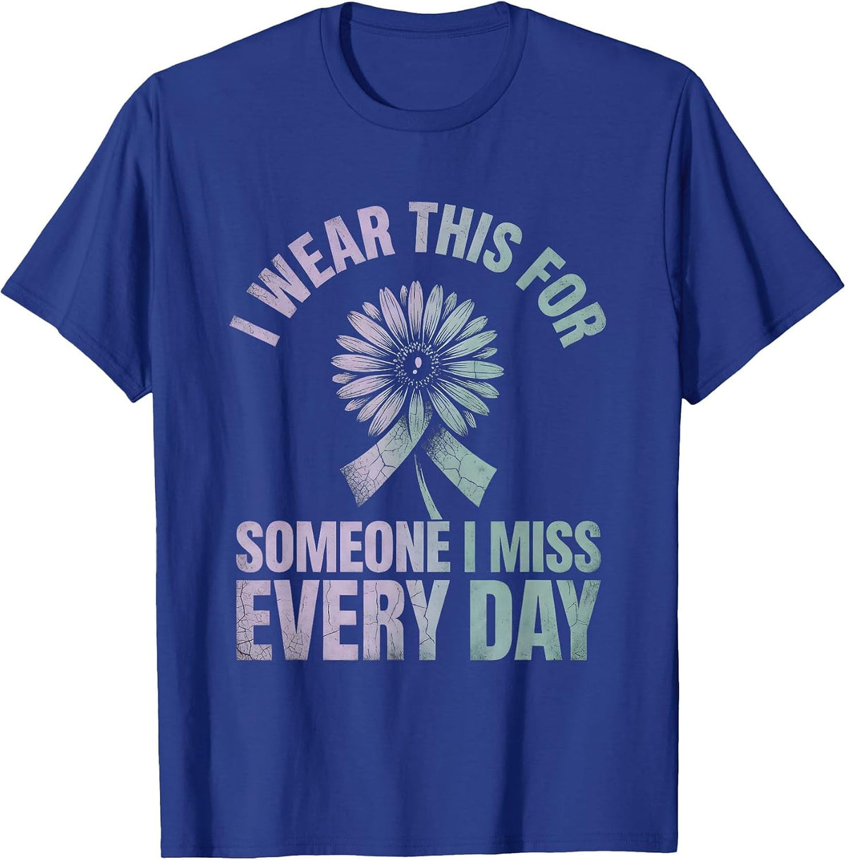 I Wear This For Someone I Miss Every Day Boho Semicolon T-Shirt - Royal Blue