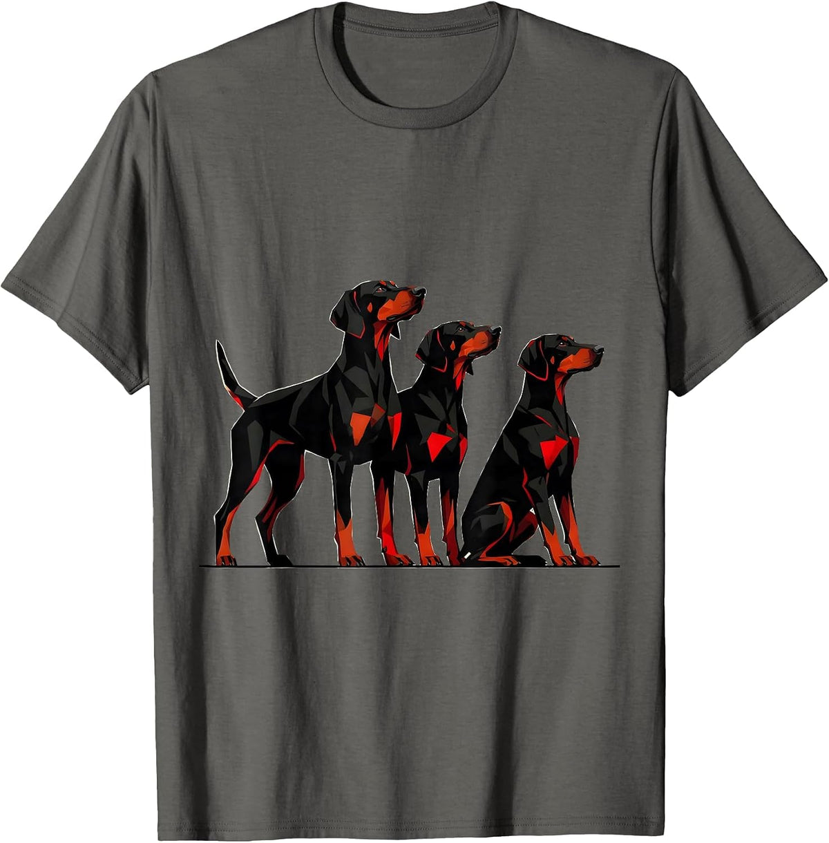 Men's Geometric German Shorthaired Pointer Dog Lover Humor T-Shirt - Asphalt Grey