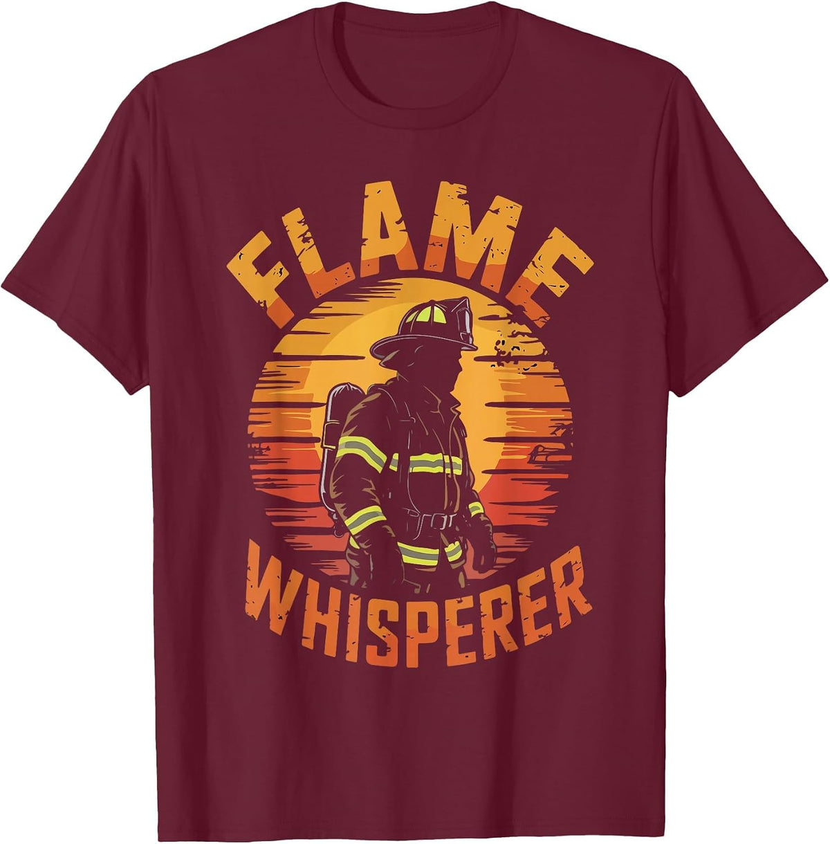 Flame Whisperer Fireman Firefighter Volunteer Fire T-Shirt - Burgundy