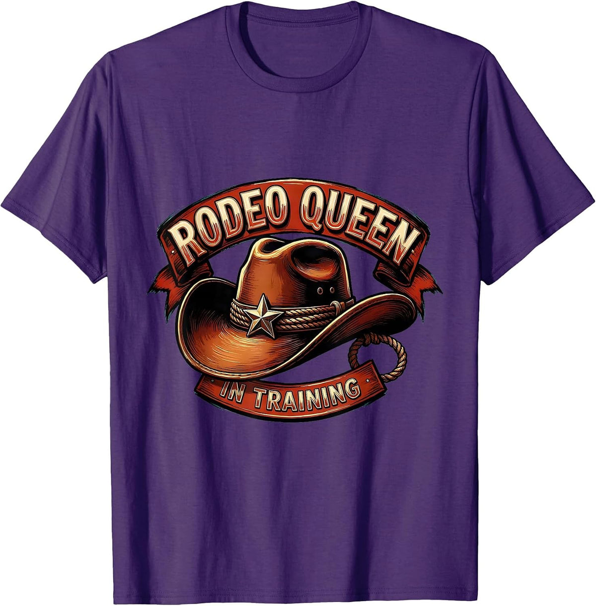 Men's Rodeo Queen In Training Cowgirl Design T-Shirt - Purple