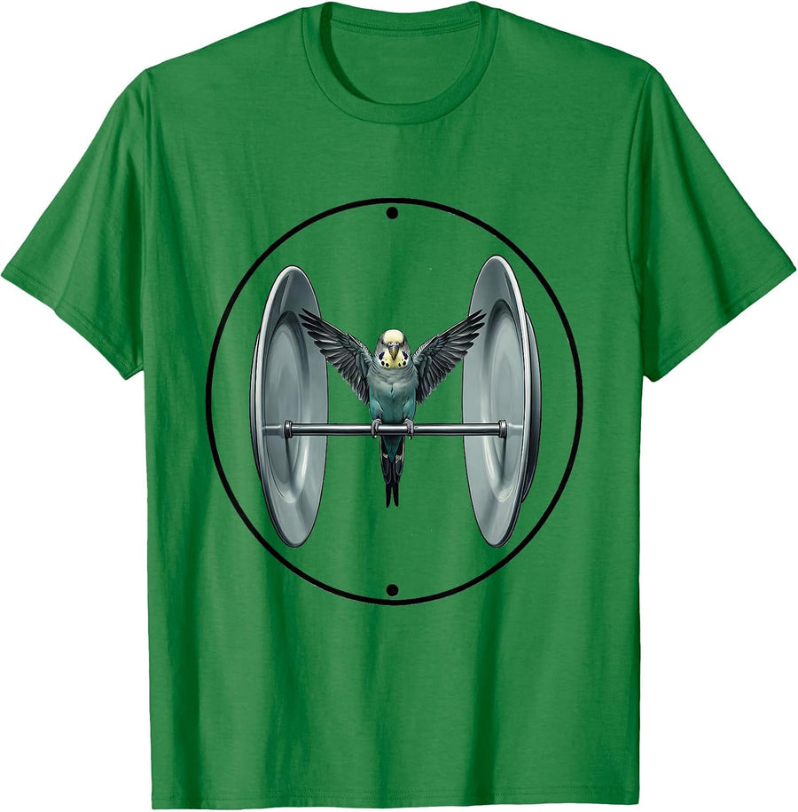 Men's Parakeet Weightlifting Funny Animal Gym Humor T-Shirt - Kelly Green