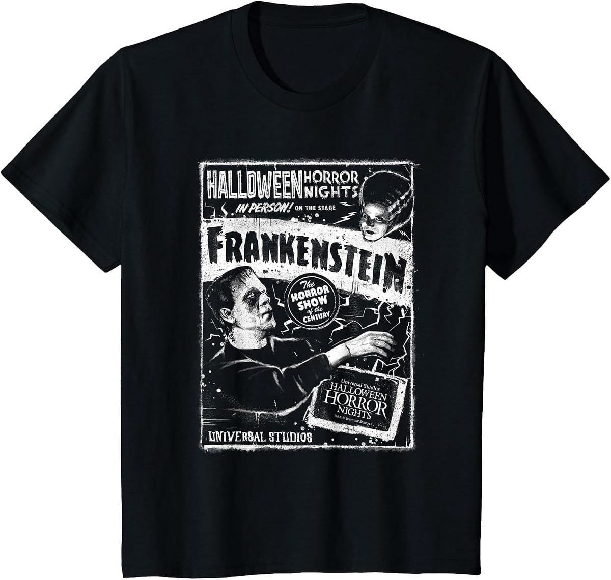 Halloween Horror Nights Frankenstein & Bride of Frankenstein T-Shirt - Black